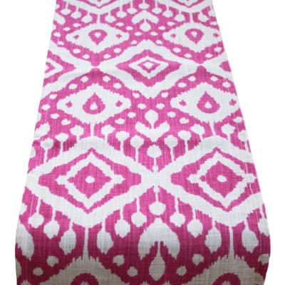 Moroccan Kilim Print Table Runner in Bright Pink
