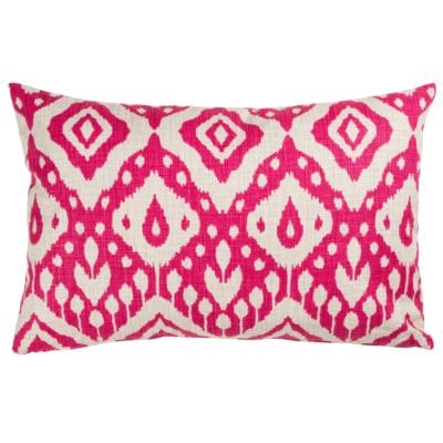 Moroccan Kilim Print XL Rectangular Cushion in Bright Pink