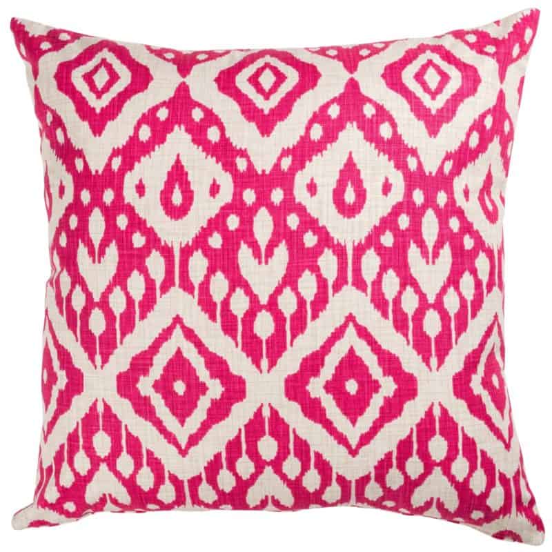 Moroccan Kilim Print Extra-Large Cushion in Bright Pink