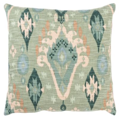 Heavyweight Linen-blend Ikat Cushion in Sage Green