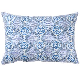 Cordoba Print Boudoir Cushion in Indigo Blue