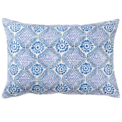 Cordoba Print Boudoir Cushion in Indigo Blue