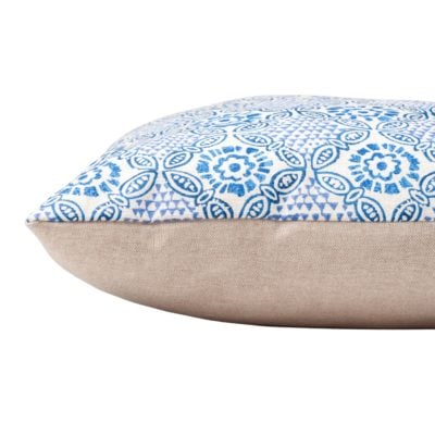 Cordoba Print Boudoir Cushion in Indigo Blue