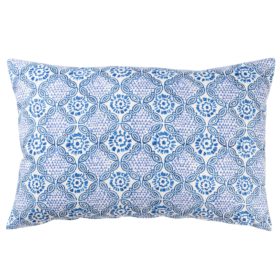 Cordoba Print XL Rectangular Cushion in Indigo Blue