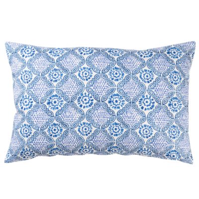 Cordoba Print XL Rectangular Cushion in Indigo Blue