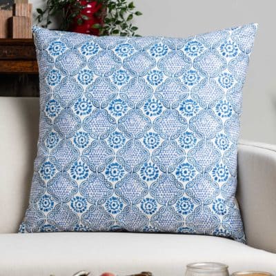 Cordoba Print Extra-Large Cushion in Indigo Blue