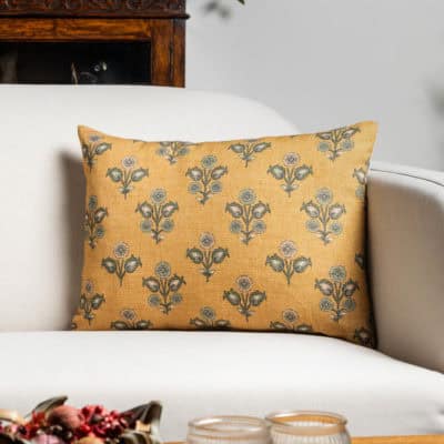 Jaipur Ochre Linen Blend Boudoir Cushion