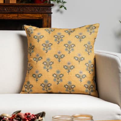 Jaipur Ochre Linen Blend Cushion