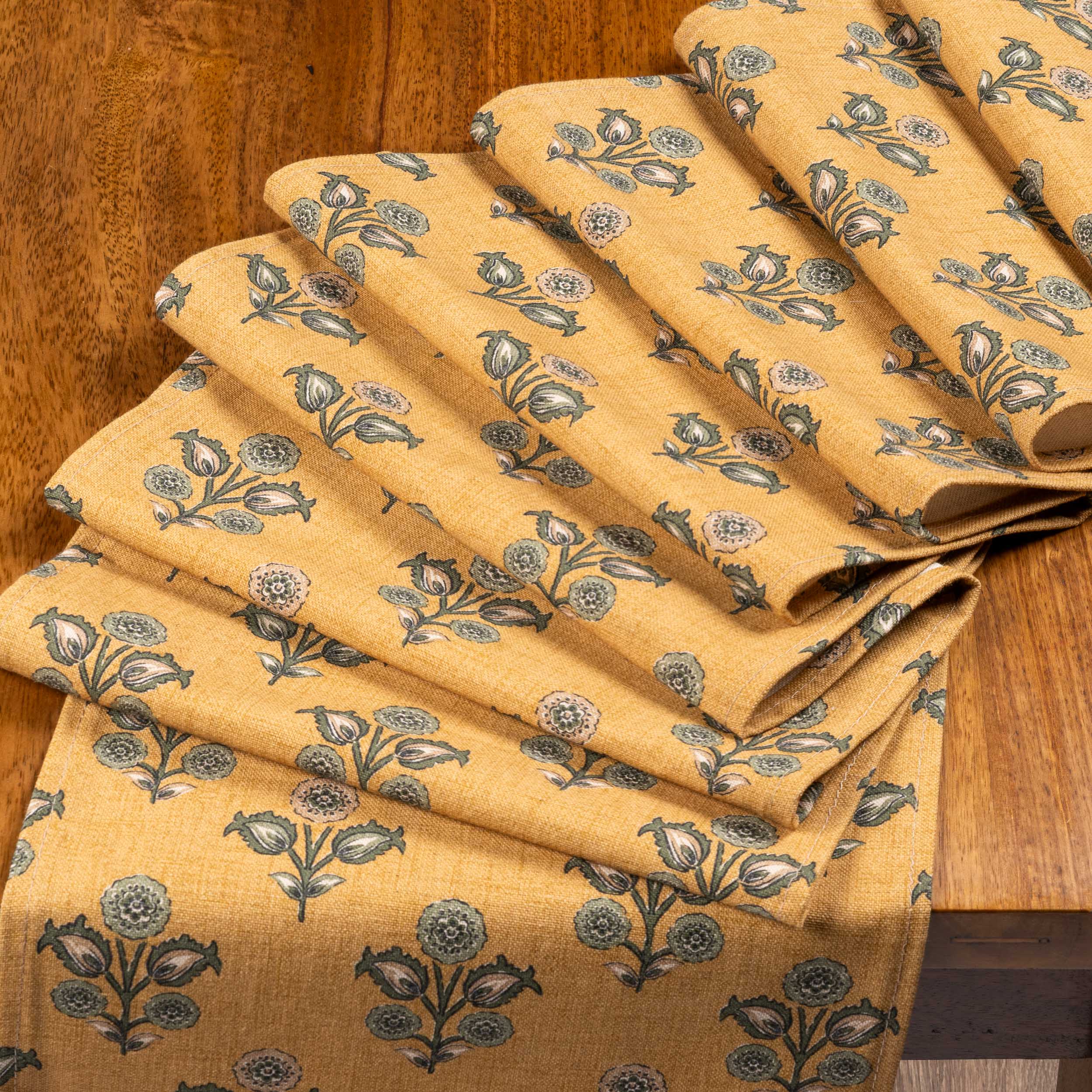 Jaipur Ochre Linen Blend Table Runner