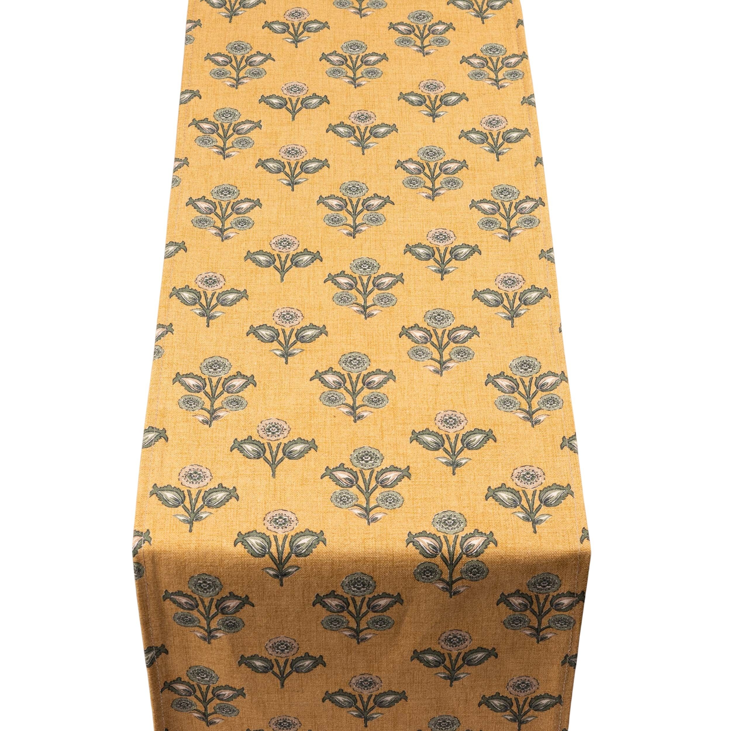 Jaipur Ochre Linen Blend Table Runner