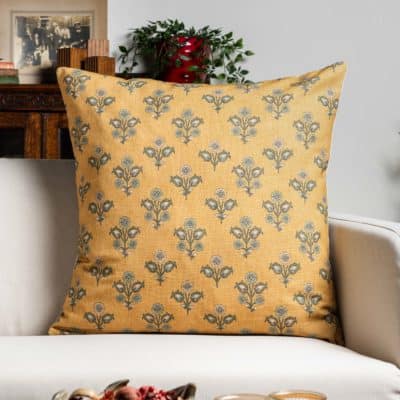 Jaipur Ochre Linen Blend Extra-Large Cushion