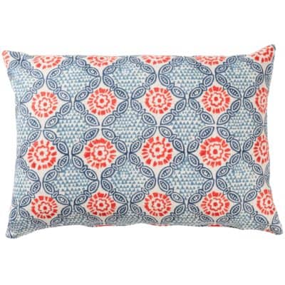 Cordoba Print Boudoir Cushion in Spice and Navy Blue