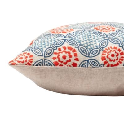 Cordoba Print Boudoir Cushion in Spice and Navy Blue