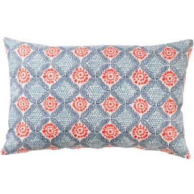 Cordoba Print XL Rectangular Cushion in Spice and Navy Blue