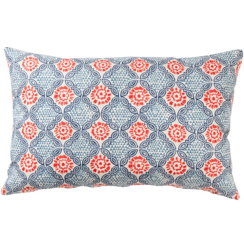 Cordoba Print XL Rectangular Cushion in Spice and Navy Blue
