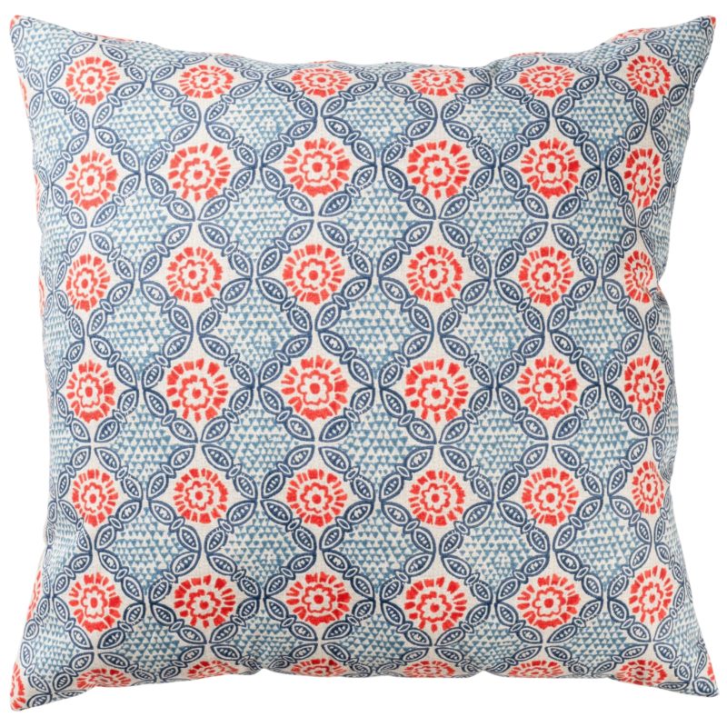 Cordoba Print Extra-Large Cushion in Spice and Navy Blue