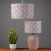 Cordoba Print Lampshade in Spice and Navy Blue