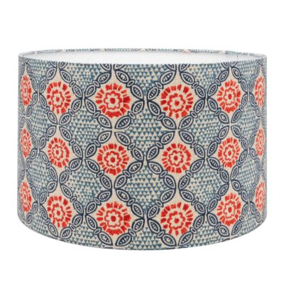 Cordoba Print Lampshade in Spice and Navy Blue