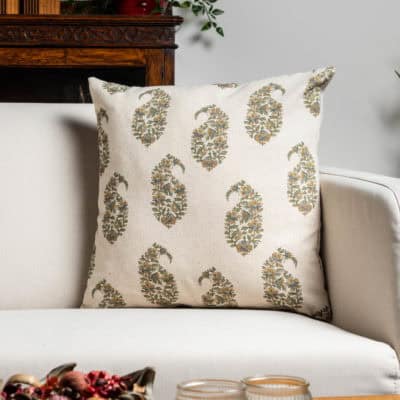 Kashmir Paisley Linen Blend Cushion