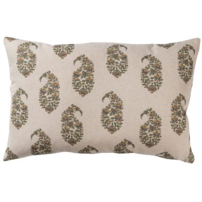 Kashmir Paisley Linen Blend XL Rectangular Cushion