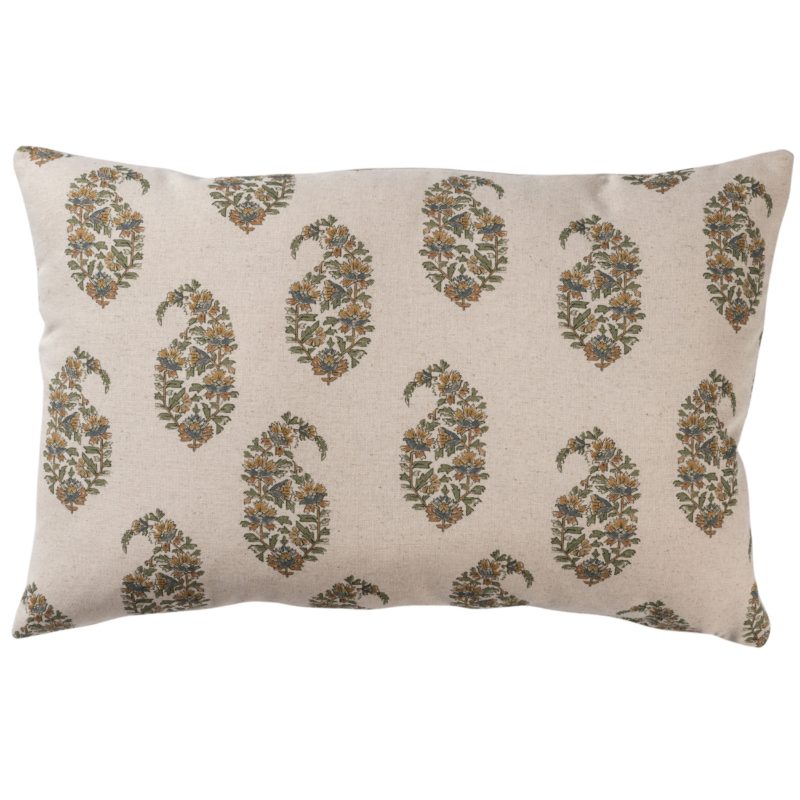 Kashmir Paisley Linen Blend XL Rectangular Cushion