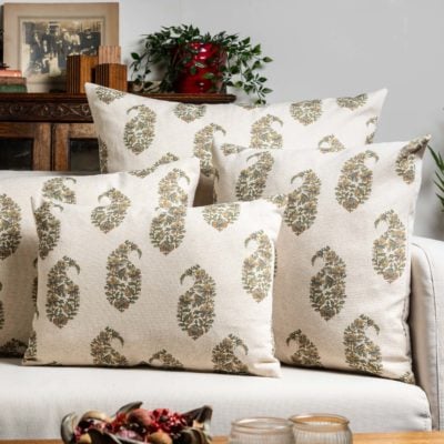 Kashmir Paisley Linen Blend Extra-Large Cushion