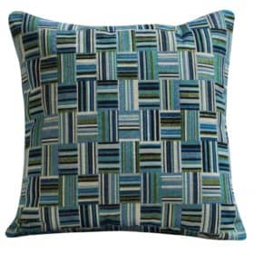 Checked Blue Tapestry Cushion