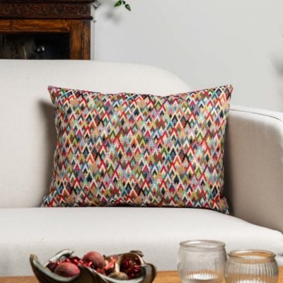 Mini Geometric Tapestry Boudoir Cushion