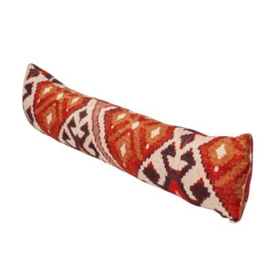 Linen Kilim Draught Excluder in Terracotta