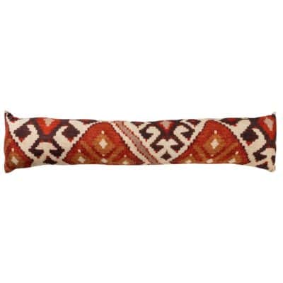 Linen Kilim Draught Excluder in Terracotta