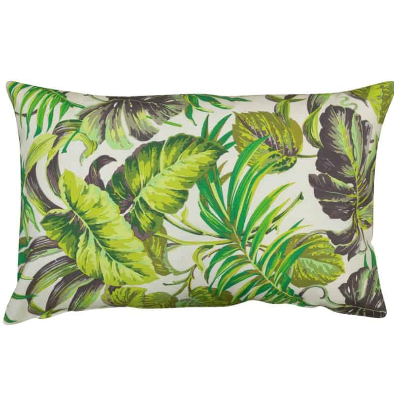 Tropical Leaves Outdoor XL Rectangular Cushion in Green