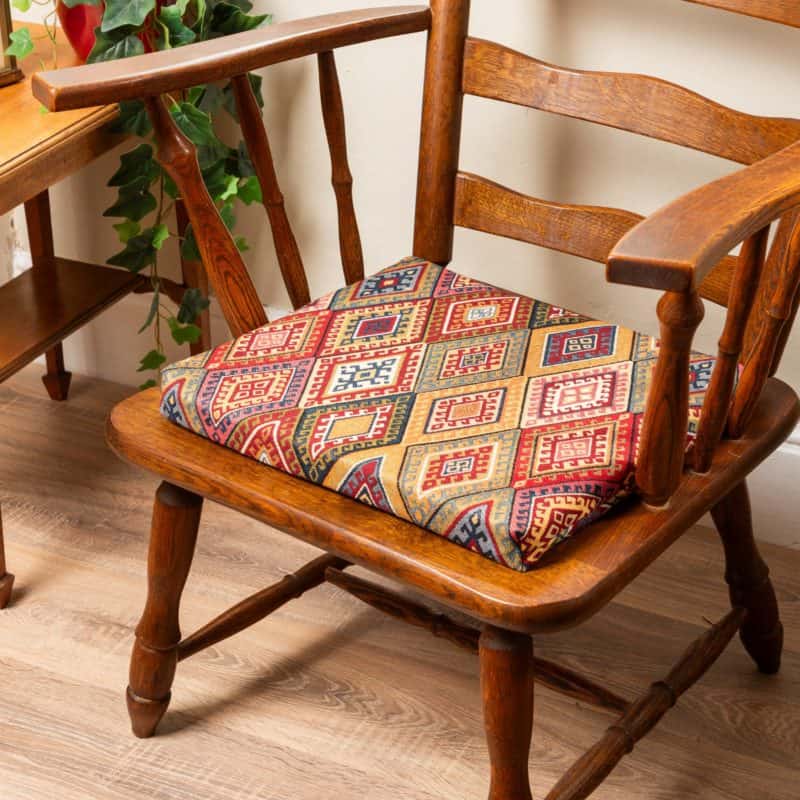 Kilim Weave Firm Foam Seat Pad in Vintage