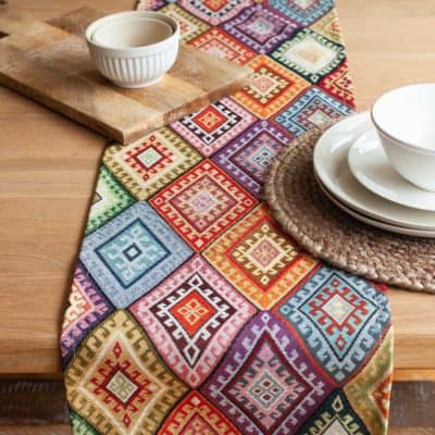 Kilim Weave Table Runner in Rainbow