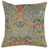 Morris Style Leaves and Berries Cushion in Duck Egg Blue