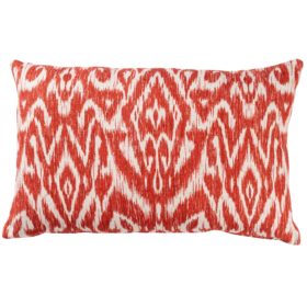 Textured Linen Blend Abstract Ikat XL Rectangular Cushion Cover in Red