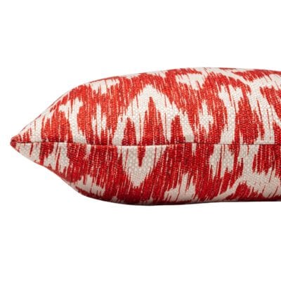Textured Linen Blend Abstract Ikat XL Rectangular Cushion Cover in Red