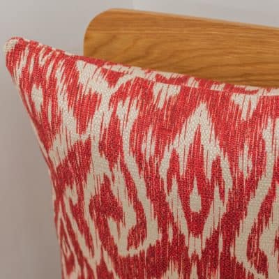 Textured Linen Blend Abstract Ikat Cushion Cover in Red