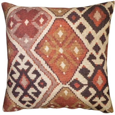Linen Kilim Extra-Large Cushion in Terracotta