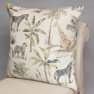 Vintage Linen Look Safari Print XL Cushion