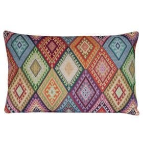 Kilim Weave XL Rectangular Cushion in Rainbow