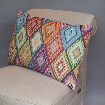 Kilim Weave XL Rectangular Cushion in Rainbow