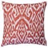 Textured Linen Blend Abstract Ikat Extra-Large Cushion in Red