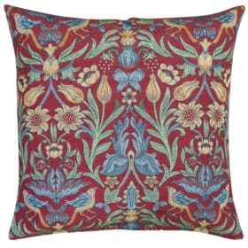 Manor Garden Tapestry Extra-Large Cushion in Red