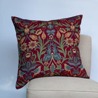Manor Garden Tapestry Extra-Large Cushion in Red