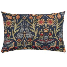 Manor Garden Tapestry XL Rectangular Cushion in Indigo Blue