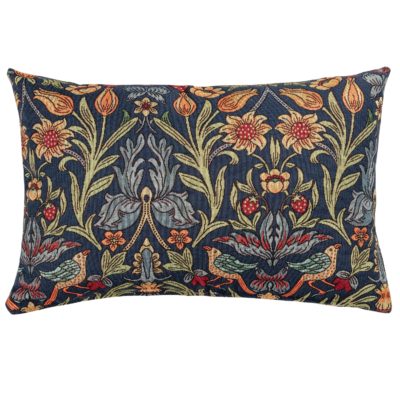 Manor Garden Tapestry XL Rectangular Cushion in Indigo Blue