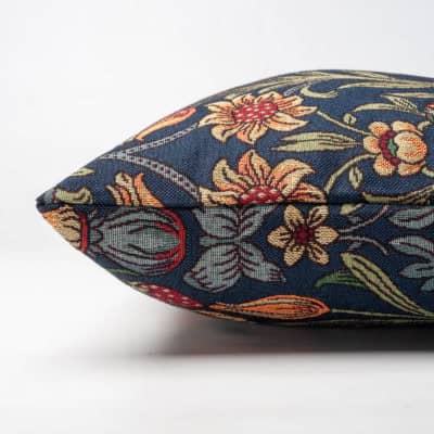 Manor Garden Tapestry XL Rectangular Cushion in Indigo Blue