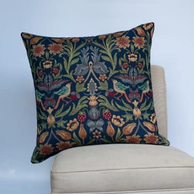 Manor Garden Tapestry Extra-Large Cushion in Indigo Blue