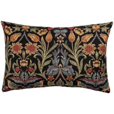 Manor Garden Tapestry XL Rectangular Cushion in Black