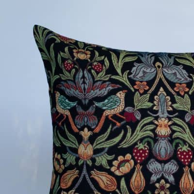 Manor Garden Tapestry Extra-Large Cushion in Black